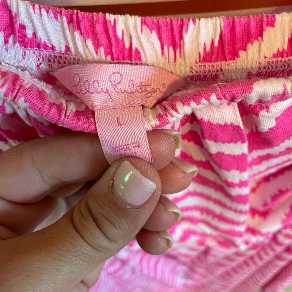 Lilly Pulitzer Strapless Casual Pink and White dress Large 💗